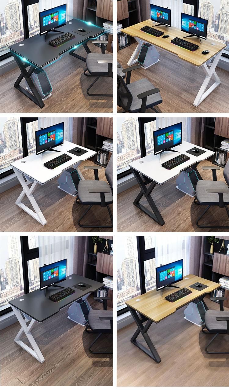 Modern Wooden K Shaped Computer Gaming Table White Office Desks for Home