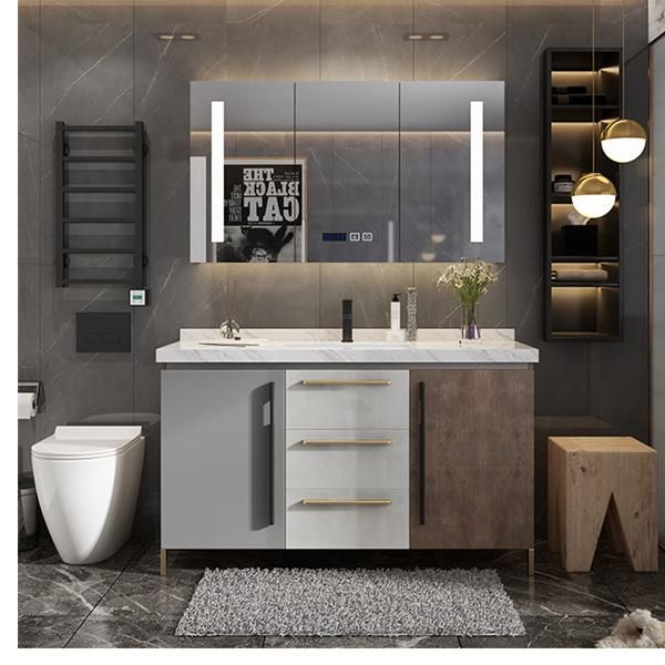 Bathroom Smart Nordic Light Luxury Bathroom Cabinet Combination Floor Type Washing Hand Wash Basin Pool Bathroom Wash Basin