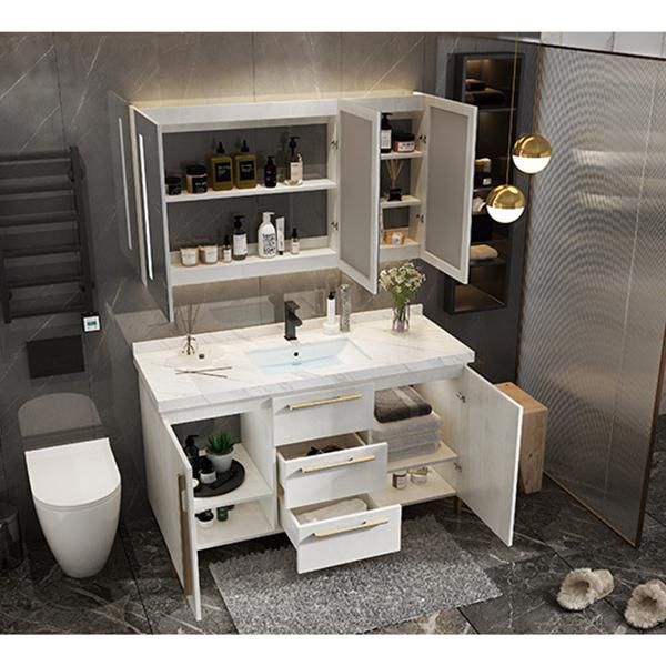 Bathroom Smart Nordic Light Luxury Bathroom Cabinet Combination Floor Type Washing Hand Wash Basin Pool Bathroom Wash Basin