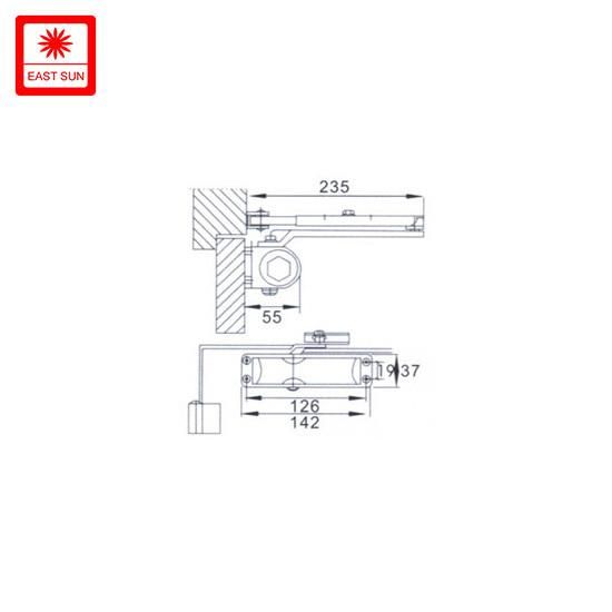 Glass Door Floor Spring Hardware Automatic Door Opener Aluminium Alloy Door Closer (DS-038F)