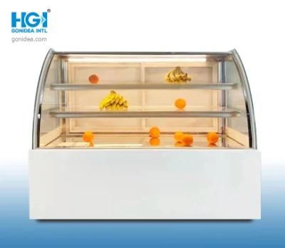 Double Doors Commercial Cake Showcase Glass Cooler Bakery Display Cabinet Showcase