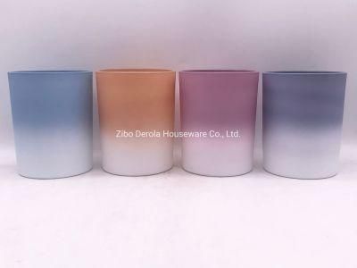 Frosted Ombre Glass Candle Holders in Different Colours Beautiful Looks in Daily Use
