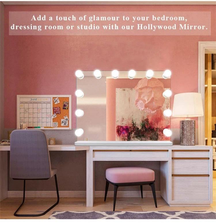 Hollywood Framed Large Full Length Floor Vanity Home Decor Mirror with Lights