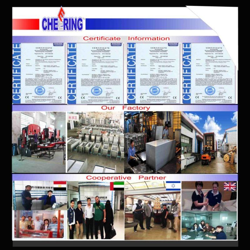 Cheering Commercial Cake Refrigerated Showcase Counter Top Glass Door Fridge Bread Showcase