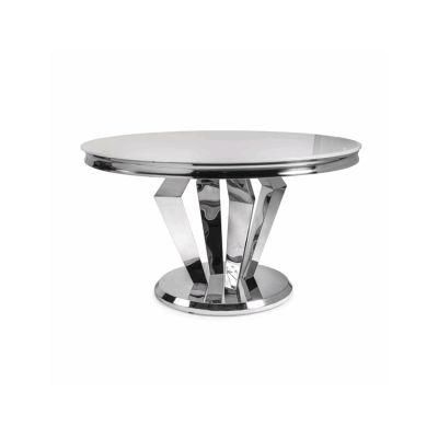 French Design Home Furniture Modern Marble Glass Top Dining Table