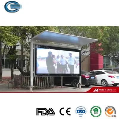 Huasheng Bus Shelter Roof China Bus Shelter Supplier Metal Bus Stop Shelter with Top Smart Metal Bus Stop Shelter Bus Stop with Bench