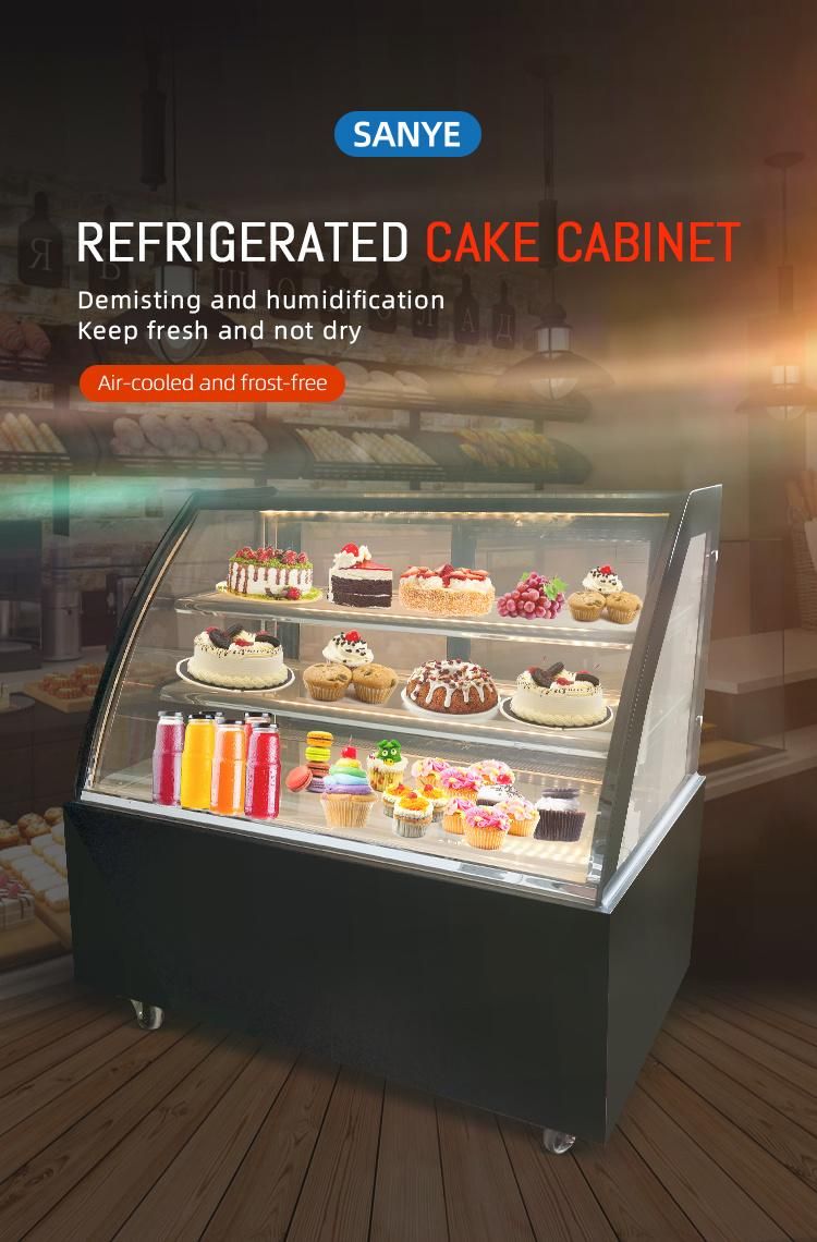 Cake Showcase with 3 Layers Glass Shelf, Pastry Showcase Cooler, Refrigerated Display Case