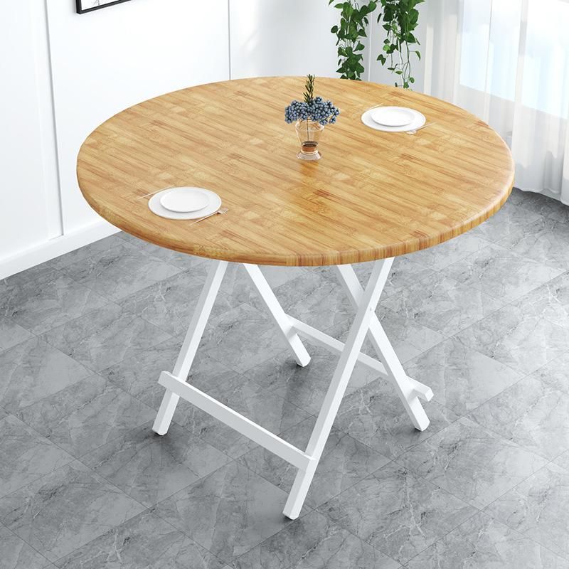 Modern Outdoor Home Furniture Folding Dining Set Portable Chair Table Wood Top Round Table for Kitchen