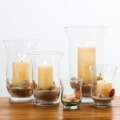 Vss High Quantity Clear Empty Hurricane Pillar Glass Candle Holder for Table Decoration