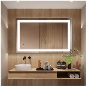 Modern Home Frameless Rectangular Backlit LED Lighted Bathroom Mirror Decorative Bath Wall Mirror