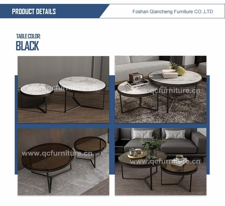 Round New Modern Model Marble Coffee Table in Home Living Room Furniture