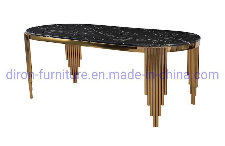 Foshan Furniture Cheap Stainless Steel Tempered Glass Dining Table