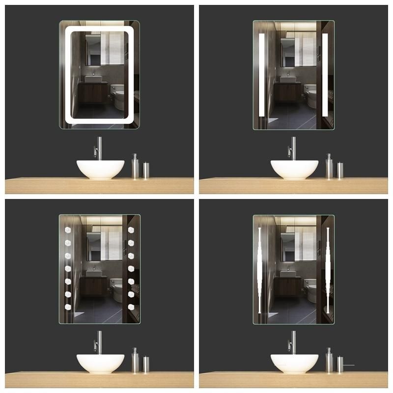 Bathroom Rectangle Backlit Touch Sensor LED Mirror with Anti-Fog & Touch Sensor