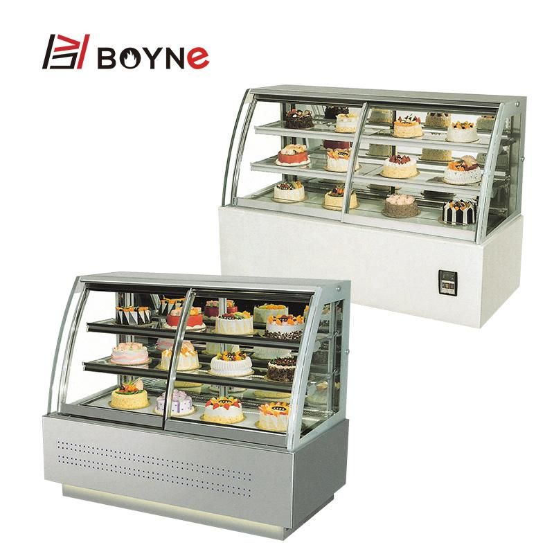 Cafe Bread Shop Beveled Two Tier Display Chiller Pastry Showcase