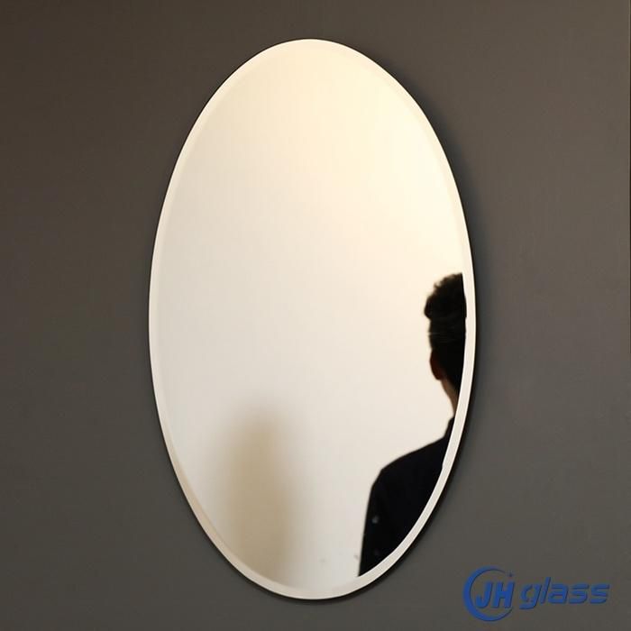 Home or Hotel Horizontal or Vertical Oval Wall Mounted Mirror Dressing Make-up Mirror Frameless Decor Mirror for Bedroom or Bathroom