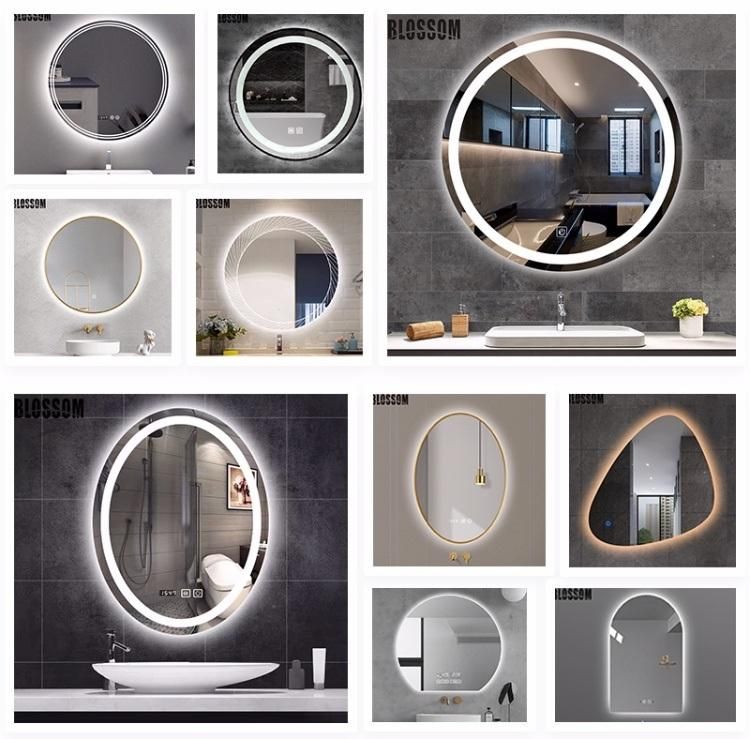 Home Decor Silver Round Bathroom LED Wall Mirror with Lights