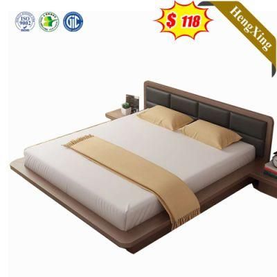 Nordic Modern Simple Style Chinese Factory High Quality Bedroom Furniture Wooden King Double Size Beds