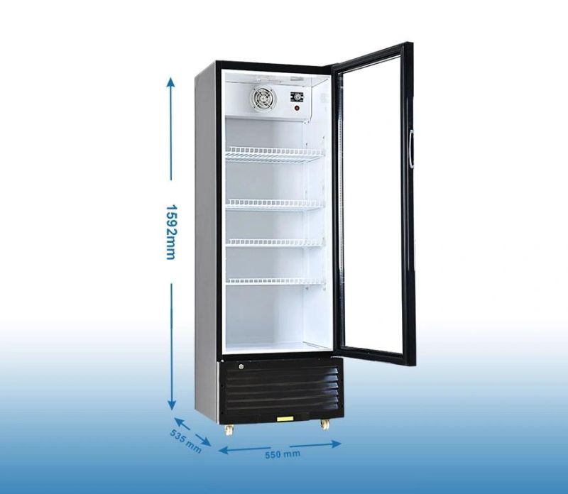 Glass Door 220 Liter Upright Display Cooler Showcase Commercial Use LC260nb