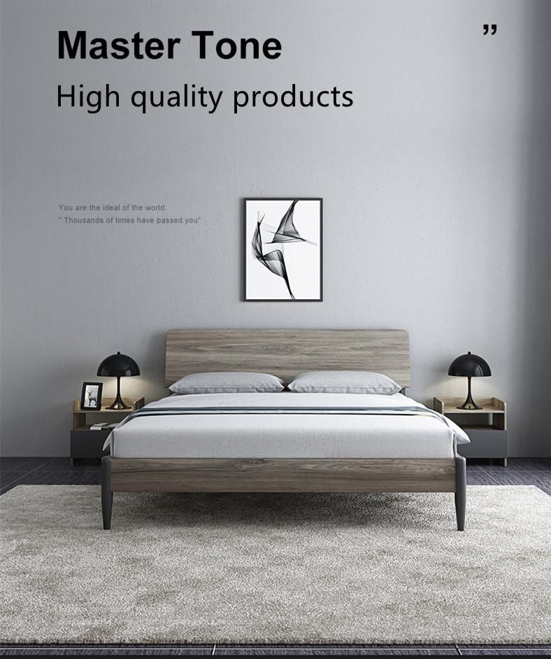 Wholesale Factory Bedroom Furniture PU Leather High Backrest Wooden Single Double Size Beds