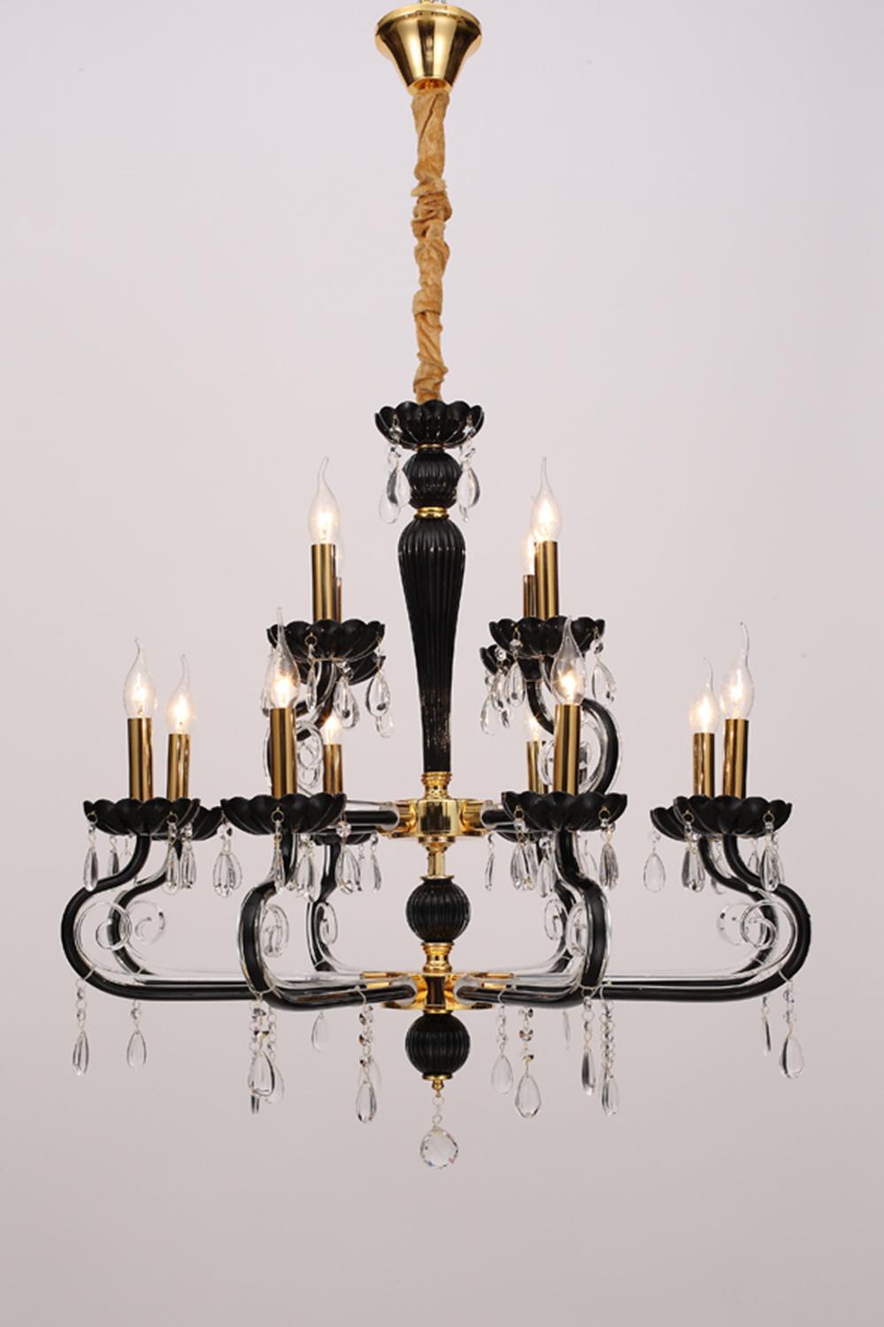 Luxury Unique Vintage for Home Lighting Furniture Decorate Indoor Living Room Black Chandelier Factory Supply