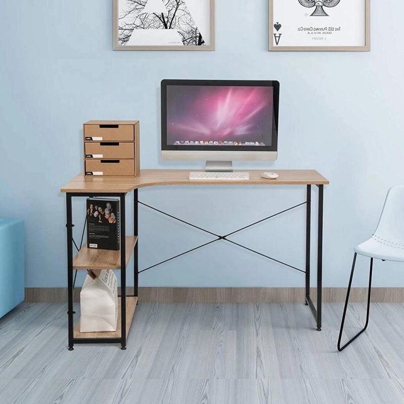 Home Furniture Computer Desk with Shelves, Utility Writing Laptop Desk for Office