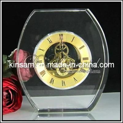 Crystal Glass Desk Clock for Home Decoration