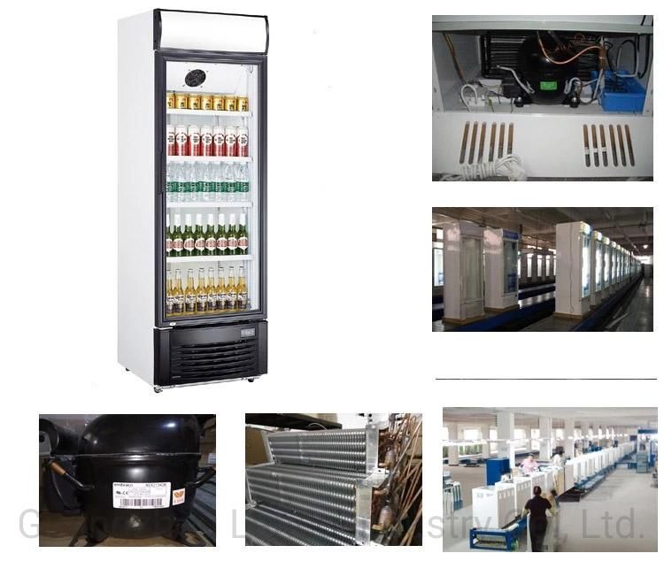 250L Plastic Inner Deep Cooling Beverage Showcase for Supermarket Restaurant