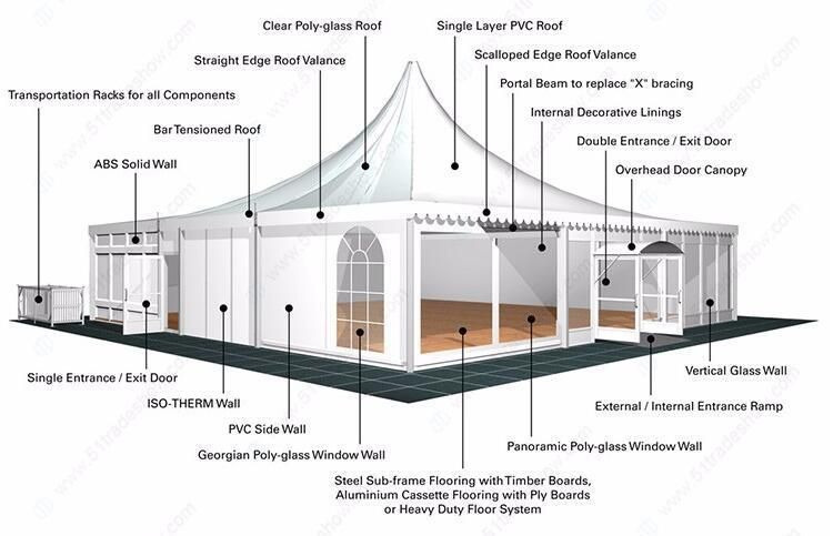 Temporary Commercial Marquee Outdoor Gazebo Pagoda Tent