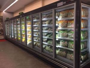 Supermarket Glass Door Upright Air Cooled Refrigerated Showcase Slim with High Performance