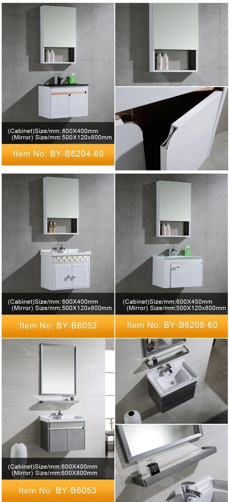 Small Size Stainless Steel Bathroom Cabinet with Glass Basin by-B6208-60