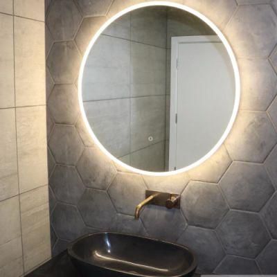 High Quality Wall Mounted Round Shape Frame Frameless Touch Sensor Bathroom LED Mirror