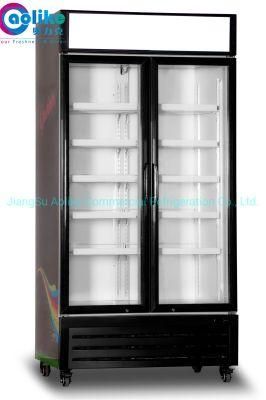 Double Glass Door Refrigerating Showcase with Fan Cooling System