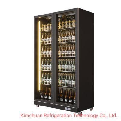 Commercial Glass Door Vertical Refrigerated Display Case Beer Cooler Display Chiller Showcase