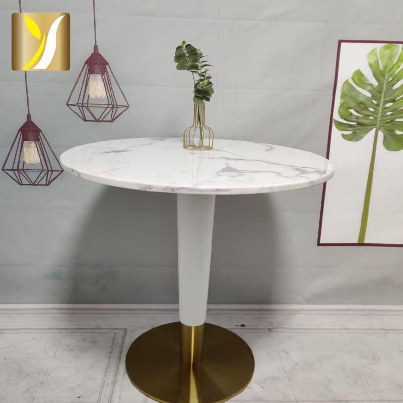 Wholesale Gold Stainless Steel Base Marble Top Coffee Table Home Hotel Furniture Side Table