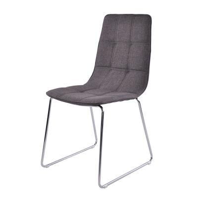 Modern Home Living Room Restaurant Furniture fabric Upholstered High Back Gray Dining Chair for Event