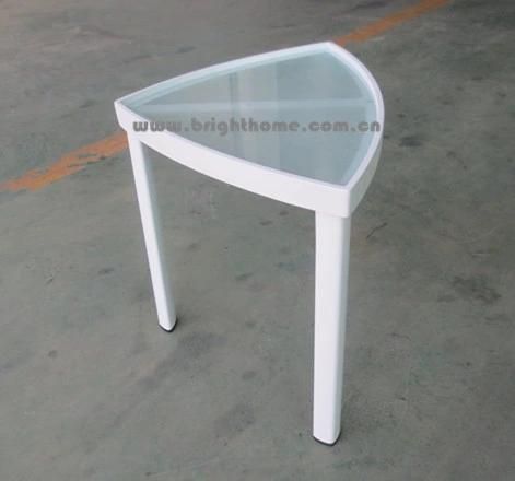 Aluminum Side Table with Tempered Glass Top