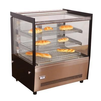 Display Food Warmer Heating Tube Round Glass Display Counter Pie Warming Showcase