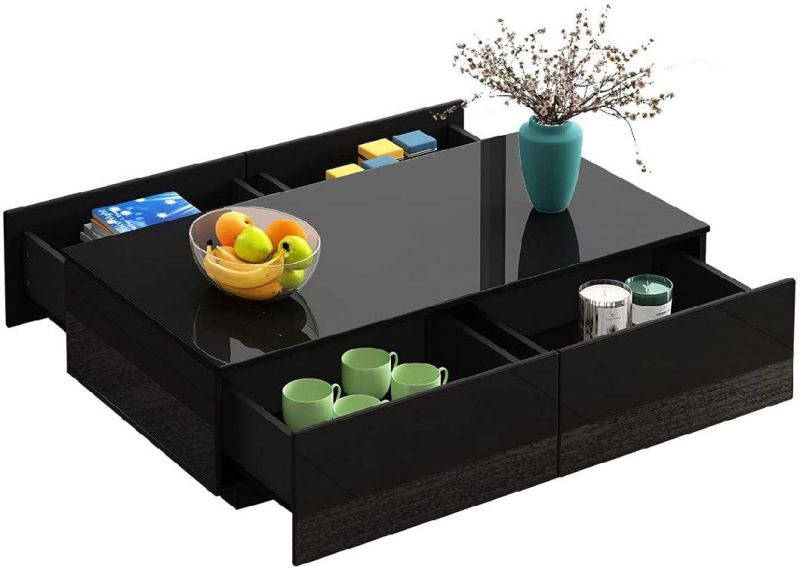 Home Furniture Wooden Material High Quality Modern LED Coffee Table