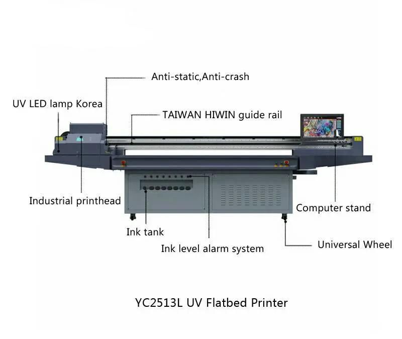 Ntek Yc2513L UV Flat Bed Printer Printing Machine Price