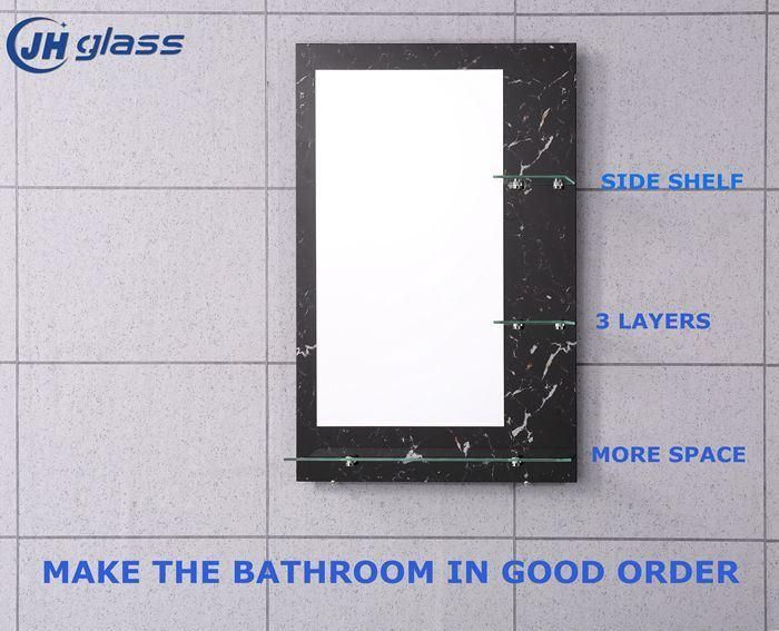 Wholesale Bathroom Vanity Top Wall Mounted Glass Shelf Decorative Mirror