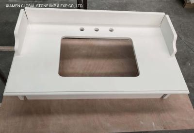 Artificial Stone Custom White/Black/Grey/ Quartz Milk Glass Spectra Bathroom Vanity Tops for Residential and Hospitality