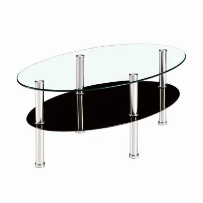 Cheapest Glass Coffee Table with Stainless Steel Legs