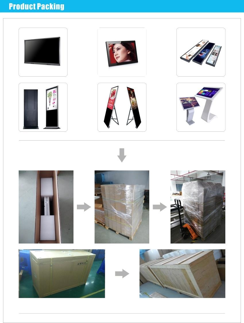 43 Inch 55 Inch Double-Sided Screen Hanging LCD Display for Shop Window, Glass Wall, Showcase