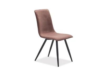 Modern Colorful General Home Furniture Metal Legs Fabric Upholstered Seat Metal Frame Dining Room Chair