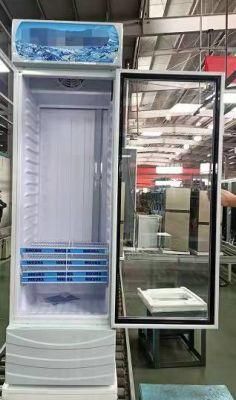 Commercial Fan Cooling Upright Showcase Refrigerator Showcase Stainless Steel Fridge Showcase