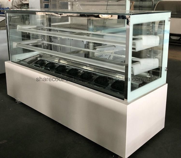 Square Glass Design Cake Display Showcase