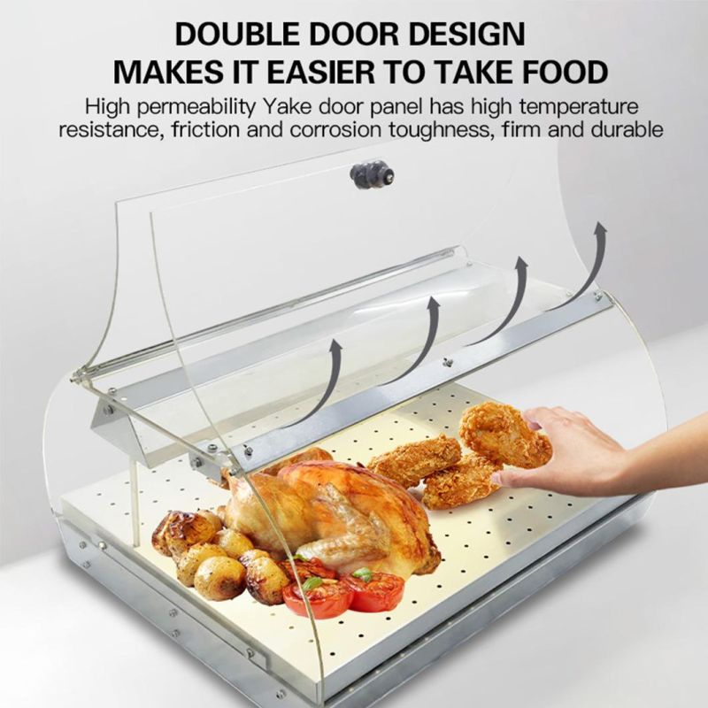 Professional Restaurant Counter Top Glass Hot Fast Food Heated Warming Display Cabinet Electric Warmer Showcase