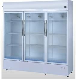 Commercial Three Glass Door Vertical Showcase for Supermarket