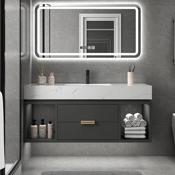 Marble Bathroom Cabinet Combination Nordic Solid Wood Vanity Toilet Washbasin