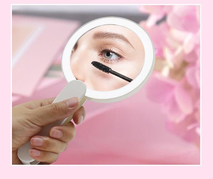 Foldable Compact LED Pocket Hand Mirror for Promotion Cosmetic Gifts